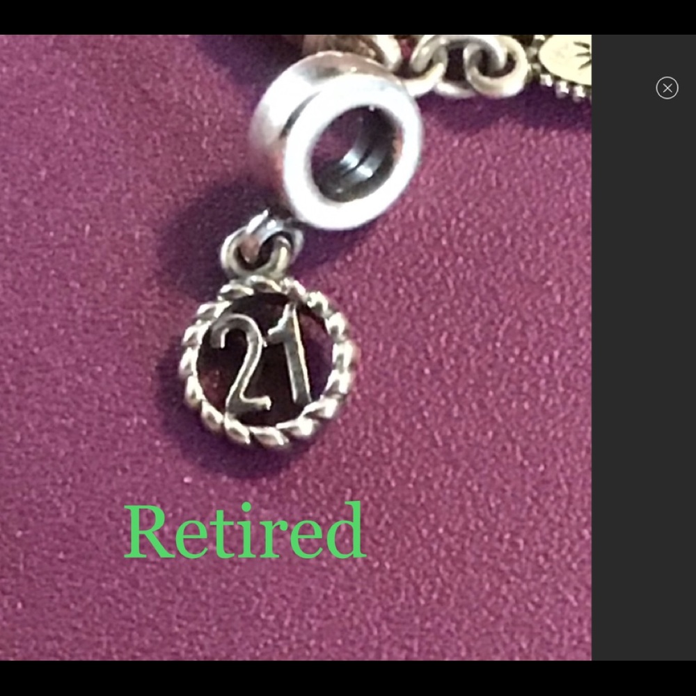 21st Birthday Authentic Retired Pandora charm.